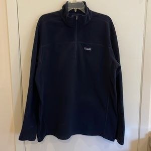 Patagonia men’s 1/4 zip fleece pullover, navy, size XL